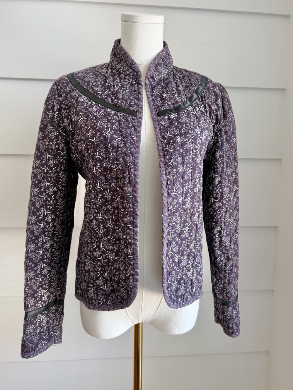 Vintage Cotton Floral Print Quilted Jacket Prairie Cottage Fairycore